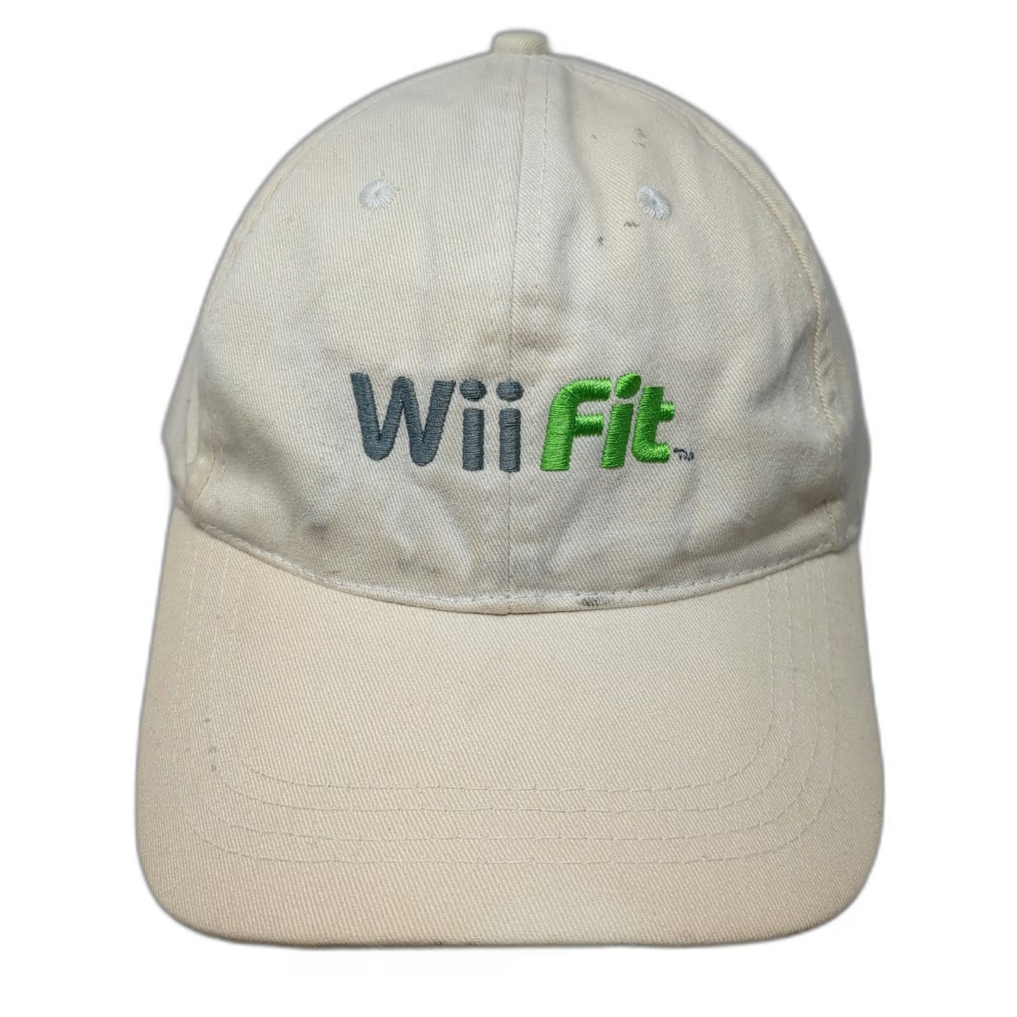 BDA Baseball Cap Beige Wii Fit Slideback Nintendo Video Game Logo Hat Vintage