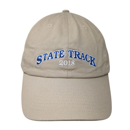 State Track 2018 IHSAA Slideback Hat Tan OS Adjustable Embroidered Fahrenheit