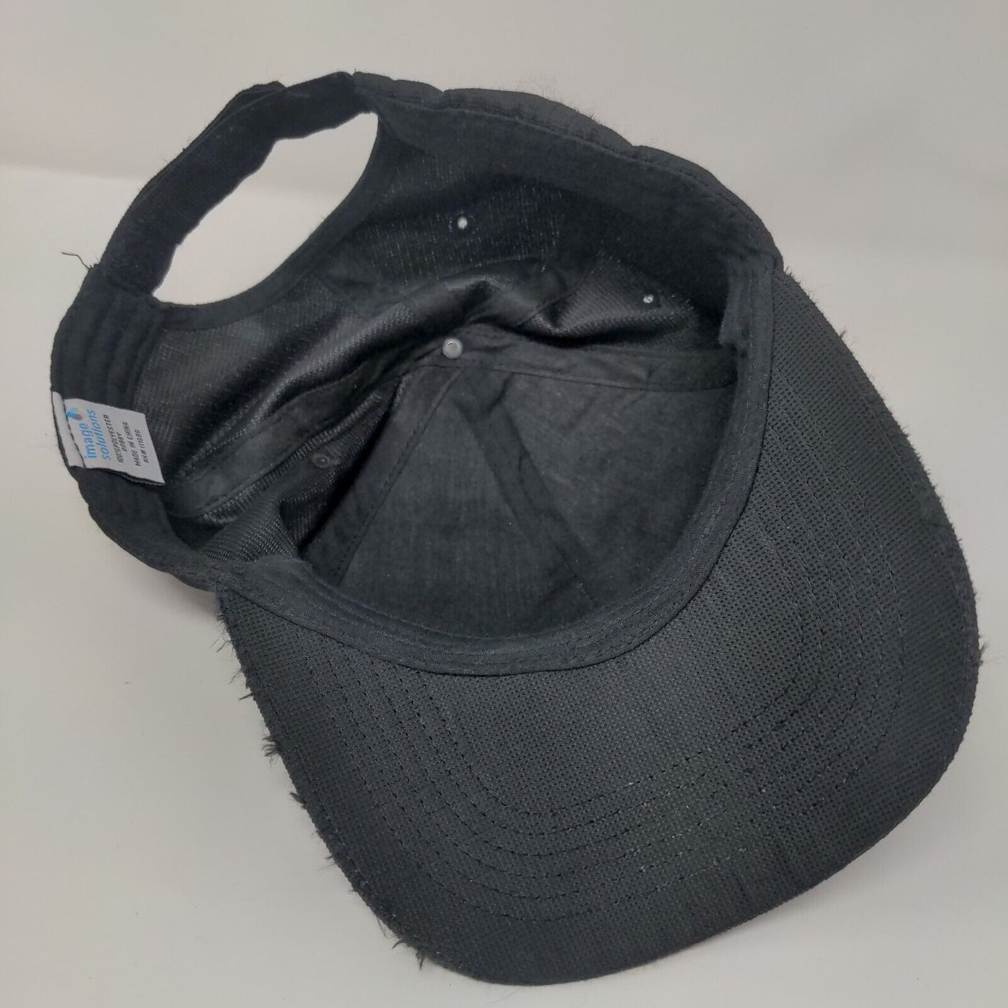Image Solutions Strapback Hat Black One Size Adjustable Embroidered