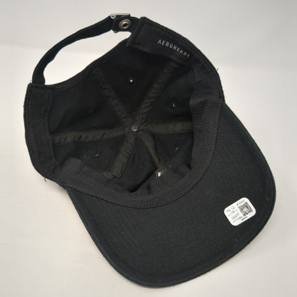 Adidas Slideback Hat Black One Size Adjustable Embroidered Vented Holes 6 Panel