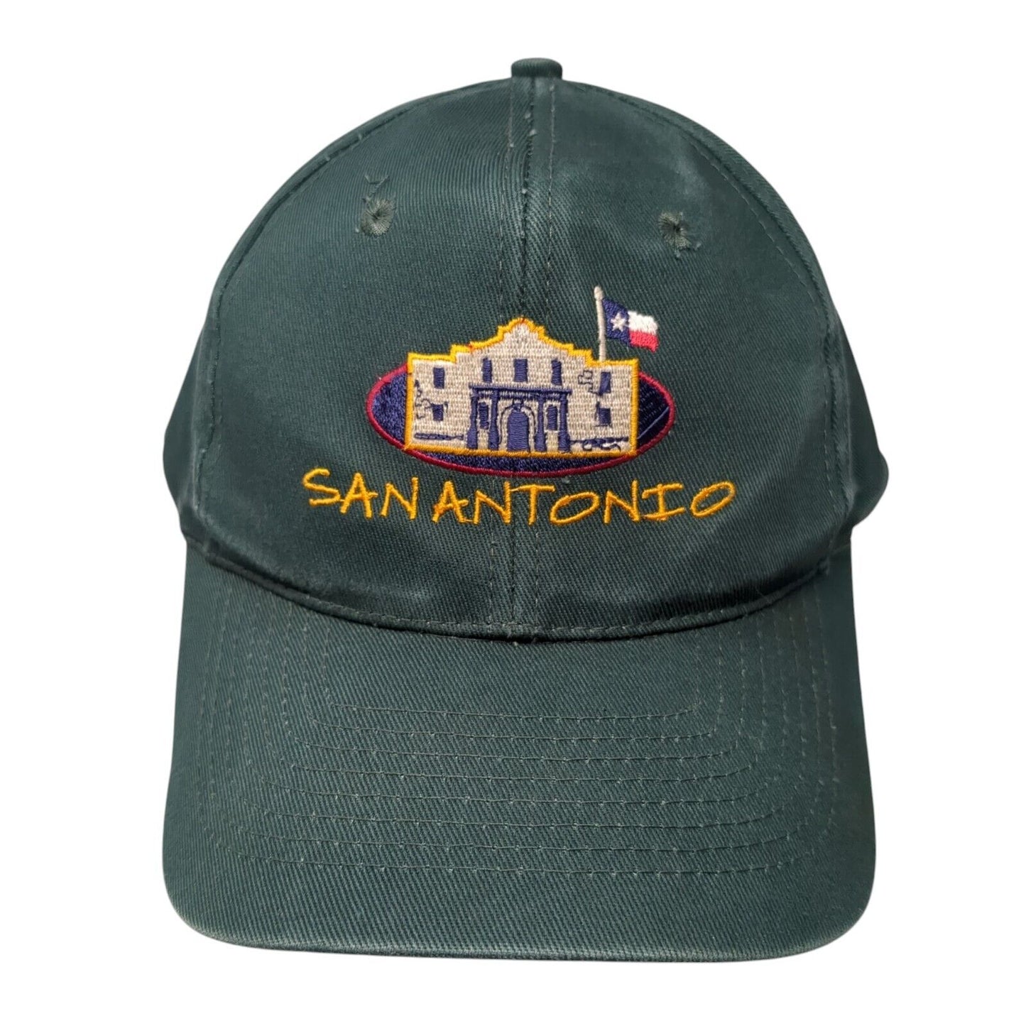 San Antonio Snapback Hat Green One Size Adjustable Embroidered 6 Panel
