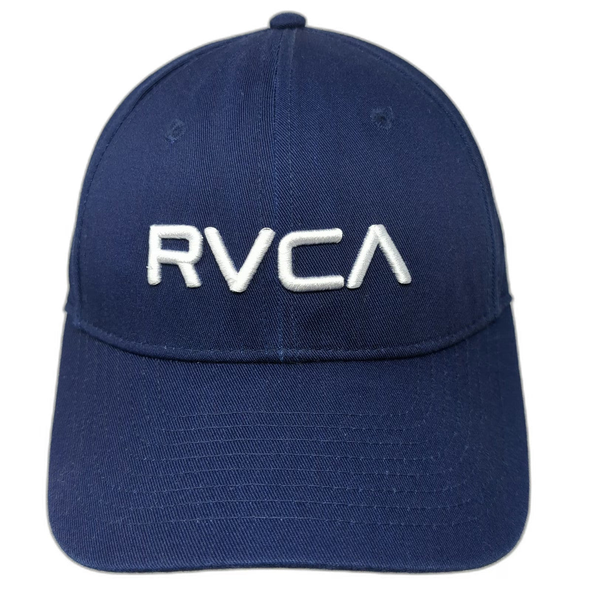 RVCA Snapback Hat Blue One Size 3D Embroidery Structured Cap Logo Surf Skate