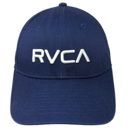 RVCA Snapback Hat Blue One Size 3D Embroidery Structured Cap Logo Surf Skate