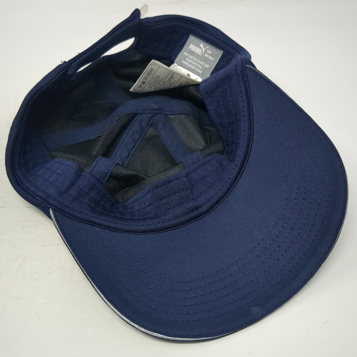 Puma Baseball Cap Blue One Size Breathable Geometric Polyester Strapback Hat