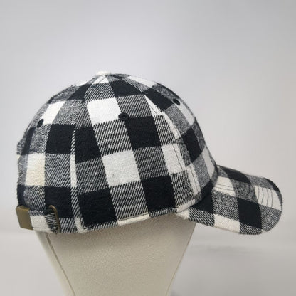 KBETHOS Baseball Cap Black White One Size Buffalo Plaid Checkered Slideback Hat
