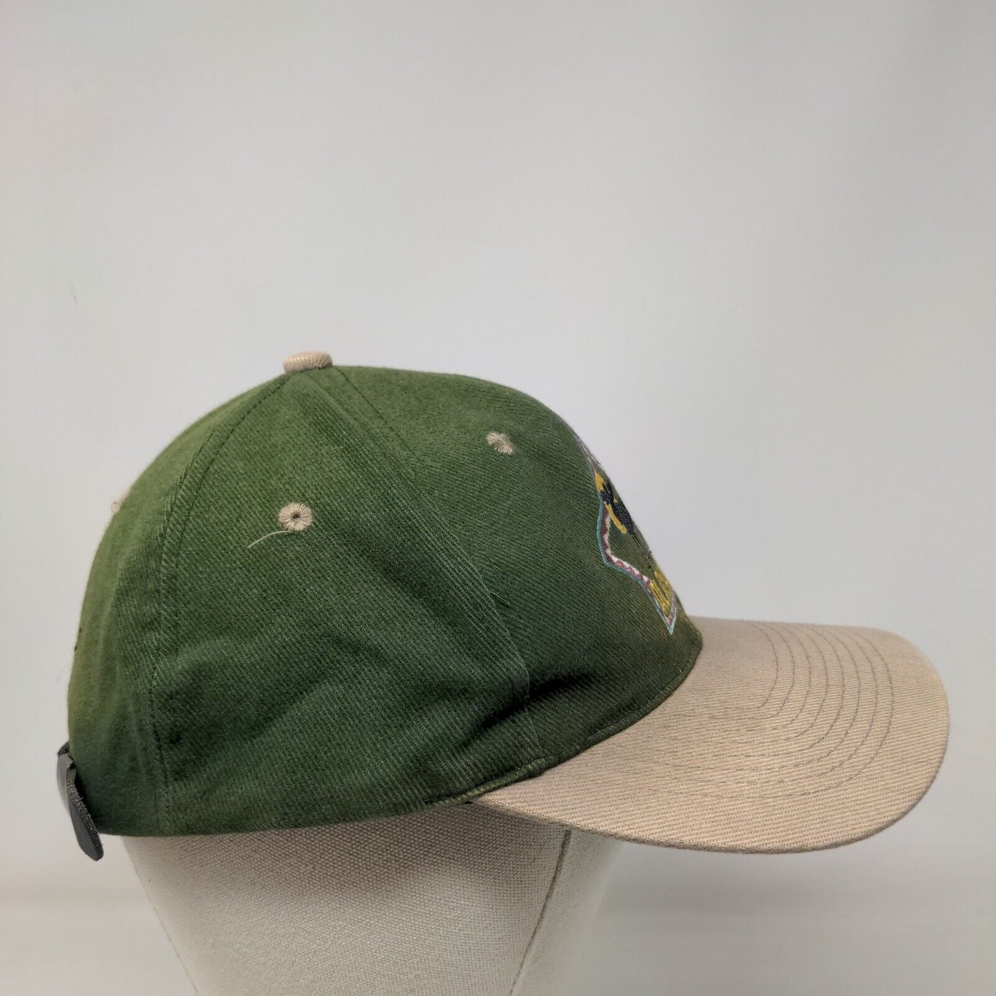 Alaska Moose Slideback Hat Green OSFA Embroidered Adjustable Colorblock