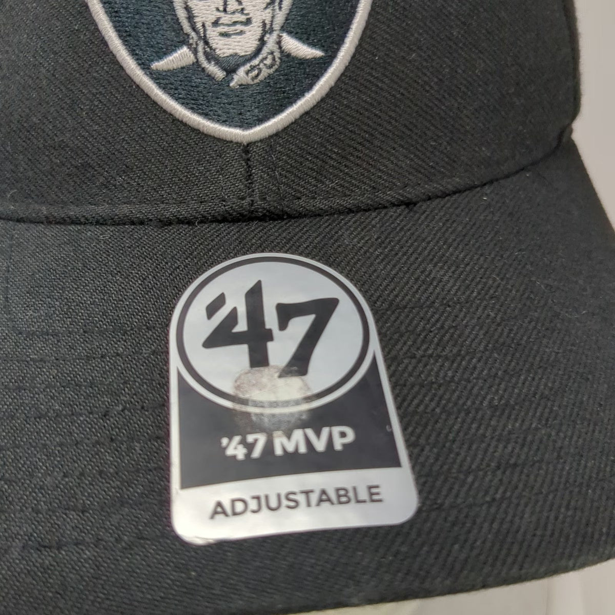 '47 NFL Las Vegas Raiders Shield Logo Black Baseball Cap OS Strapback Hat