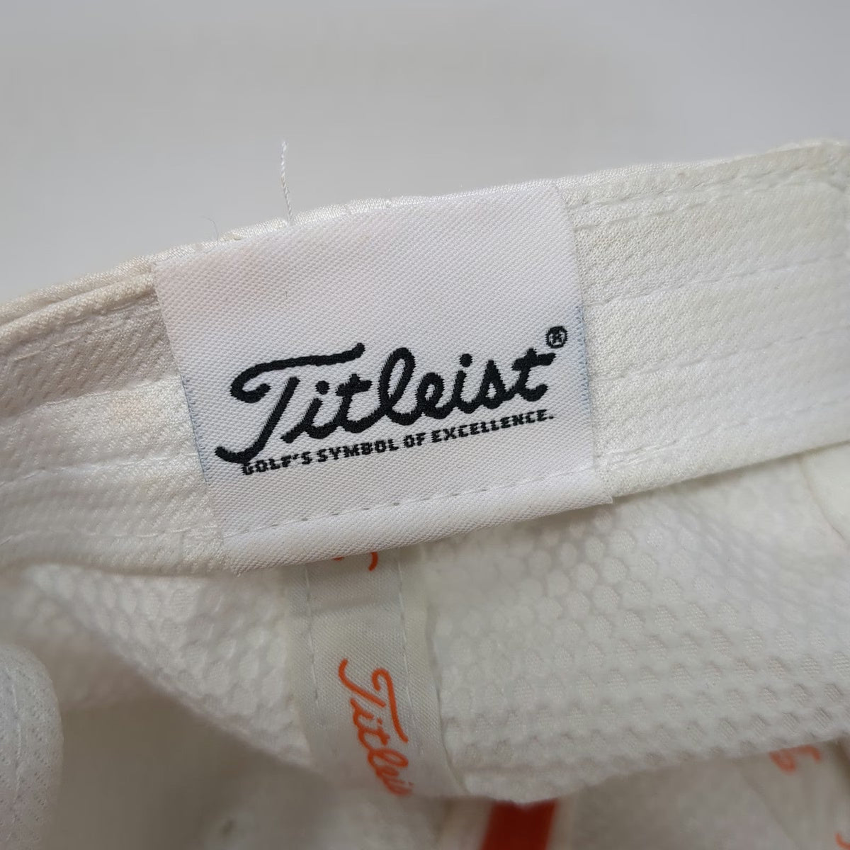 Titleist Baseball Cap White Orange One Size Adjustable Performance Golf Hat