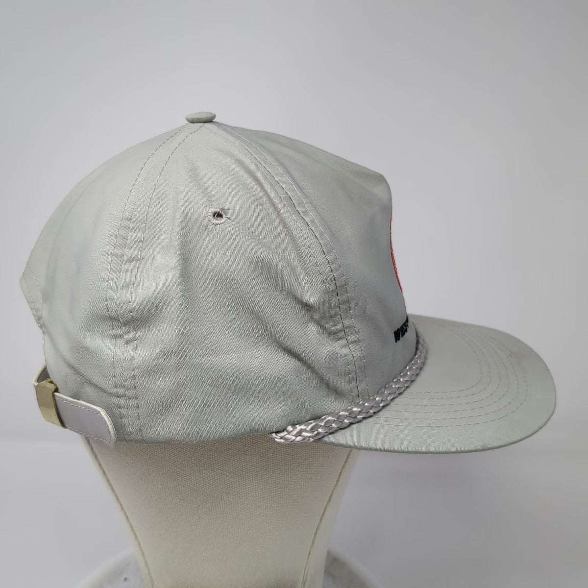 Head To Toe 5 Panel Gray Hat One Size Rope Western Aircraft MKO Logo Slideback
