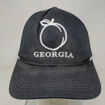 Georgia Peach Snapback Mesh Back Trucker Hat Blue One Size Colorblock