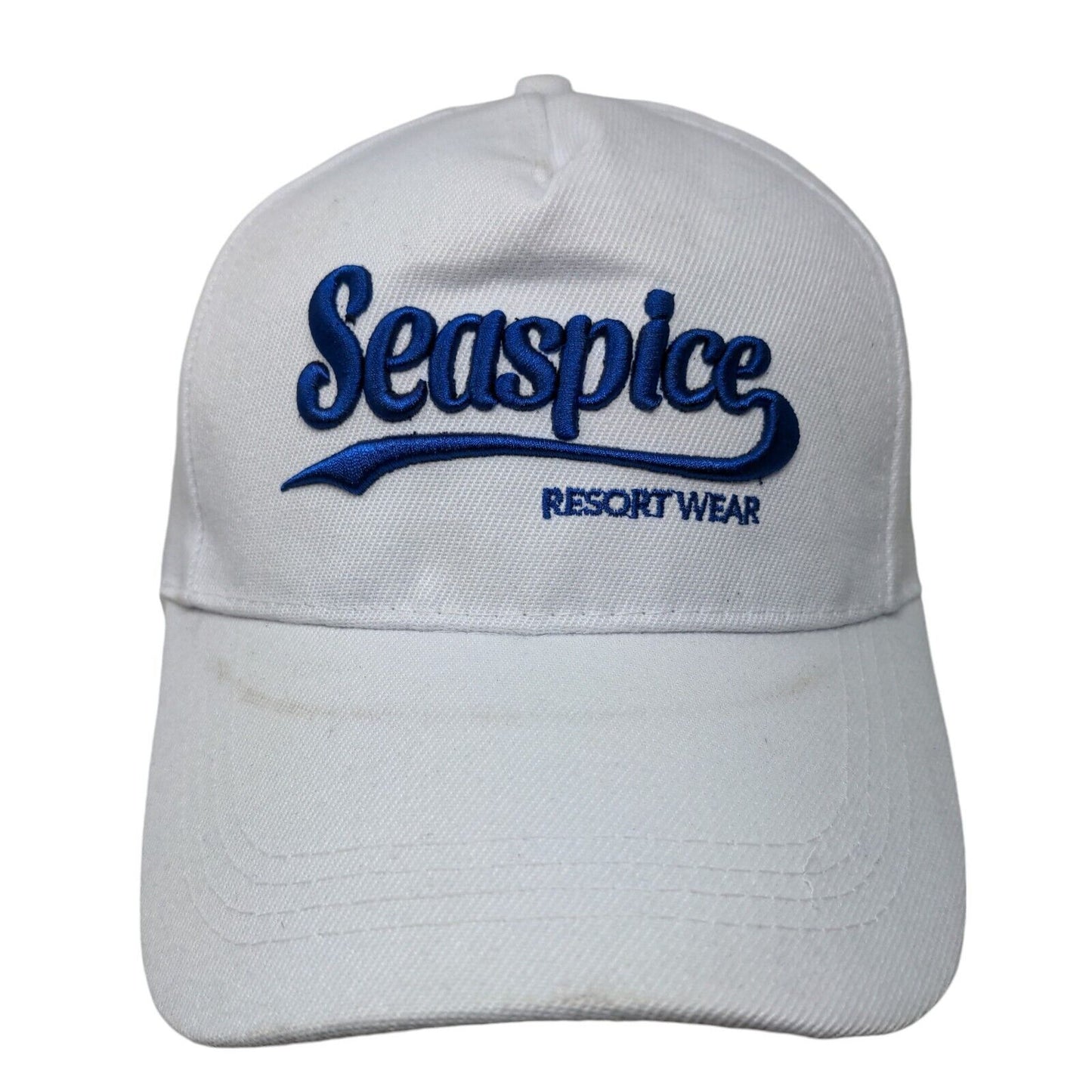 Seaspice Resort Wear Slideback Hat White One Size Embroidered 6 Panel