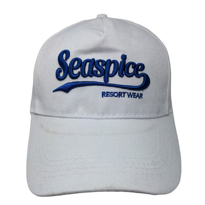Seaspice Resort Wear Slideback Hat White One Size Embroidered 6 Panel