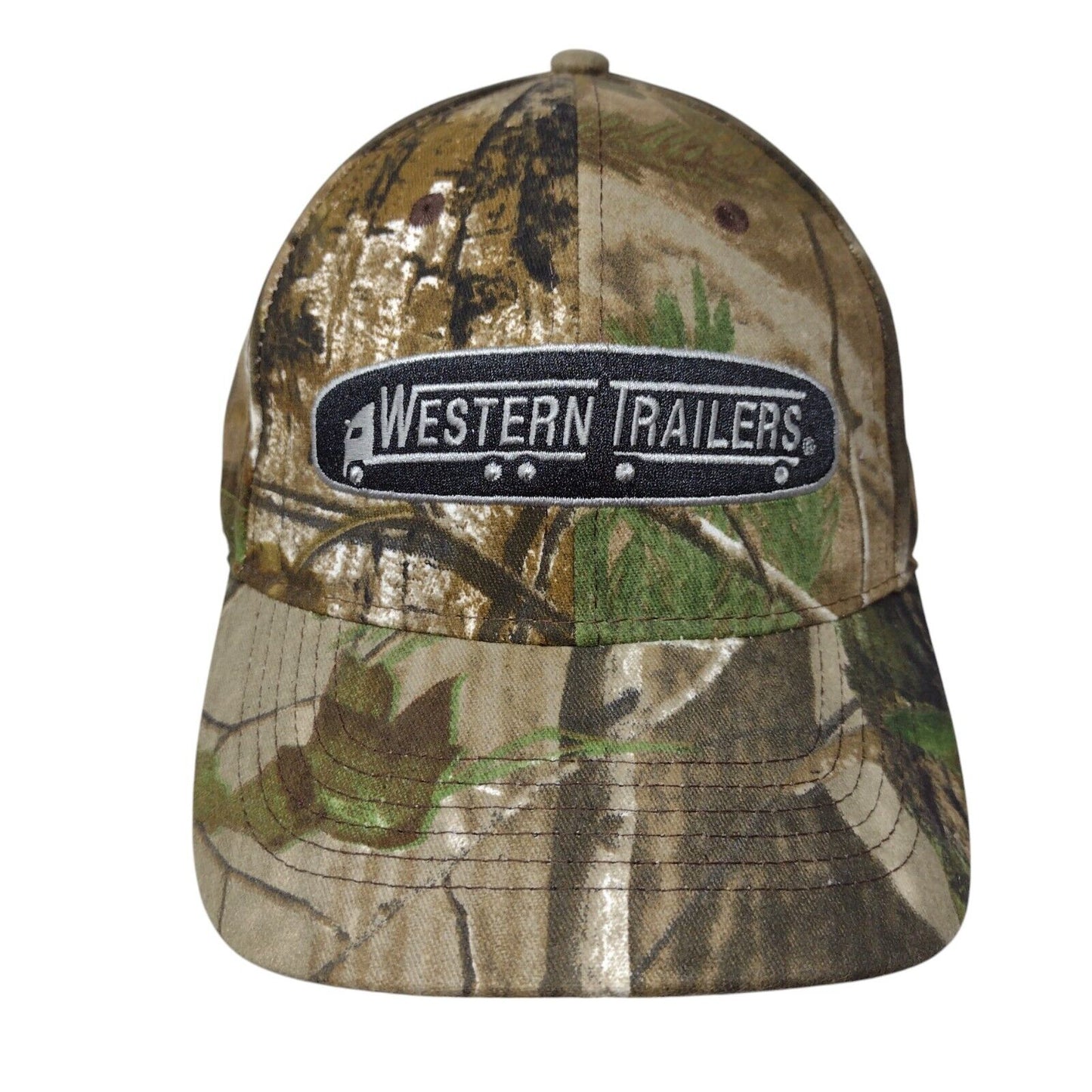 Western Trailers Strapback Hat Camouflage OS Adjustable Embroidered 6 Panel