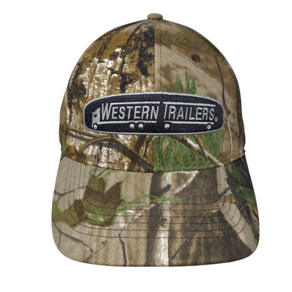 Western Trailers Strapback Hat Camouflage OS Adjustable Embroidered 6 Panel
