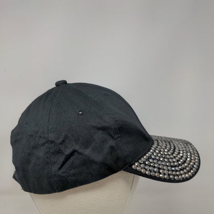 Something Special Strapback Hat Black One Size Bling Rhinestone Blank Cotton