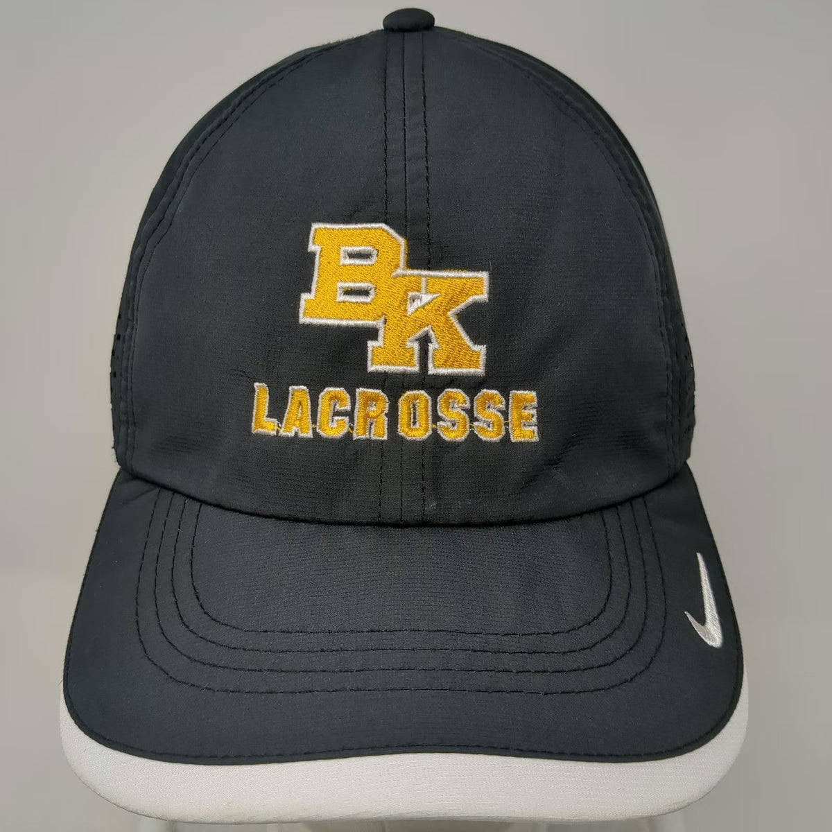 Nike Baseball Cap Black One Size BK Lacrosse Performance Mesh Strapback Hat