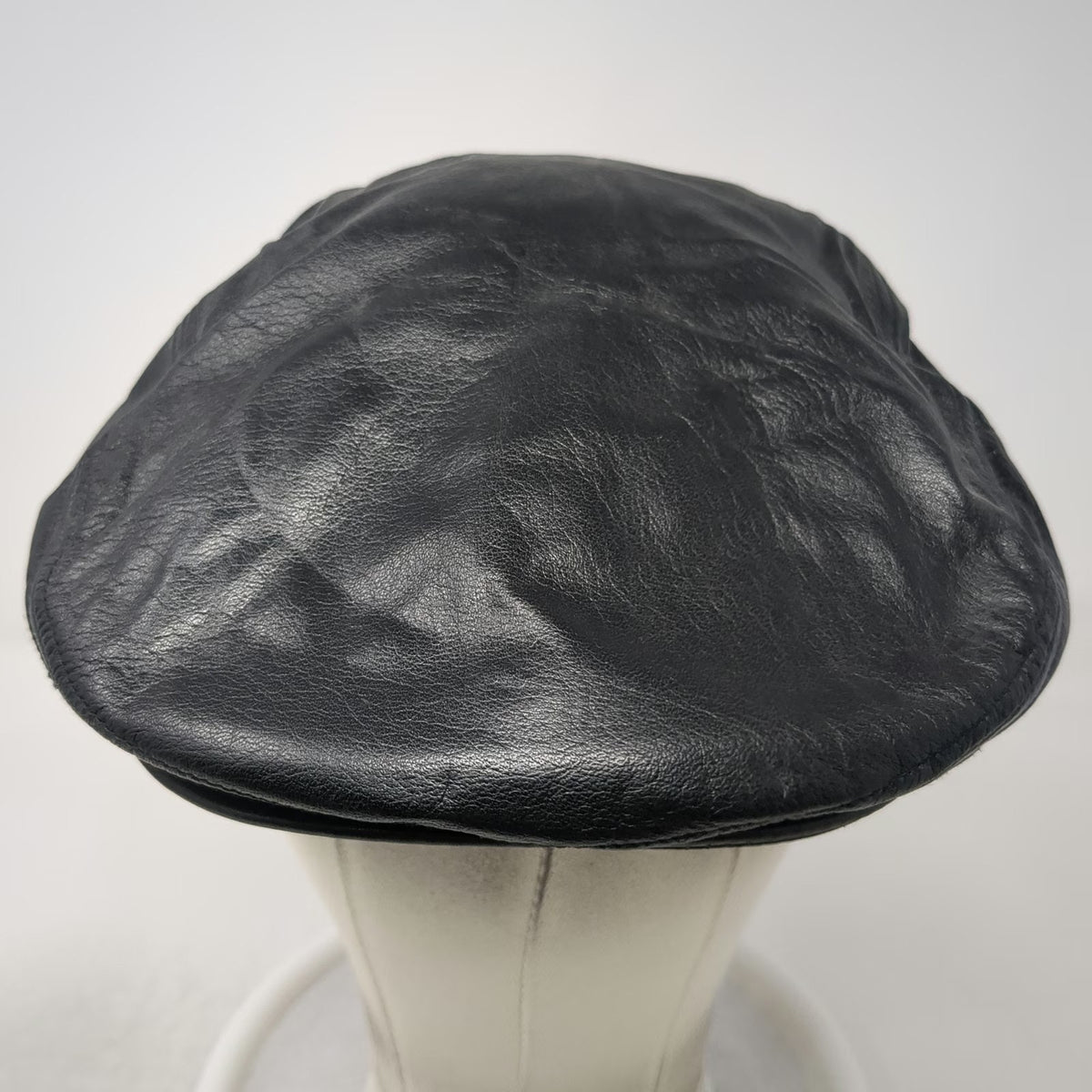 Harley-Davidson Newsboy Cap Black L Leather 100th Anniversary Metal Badge Hat
