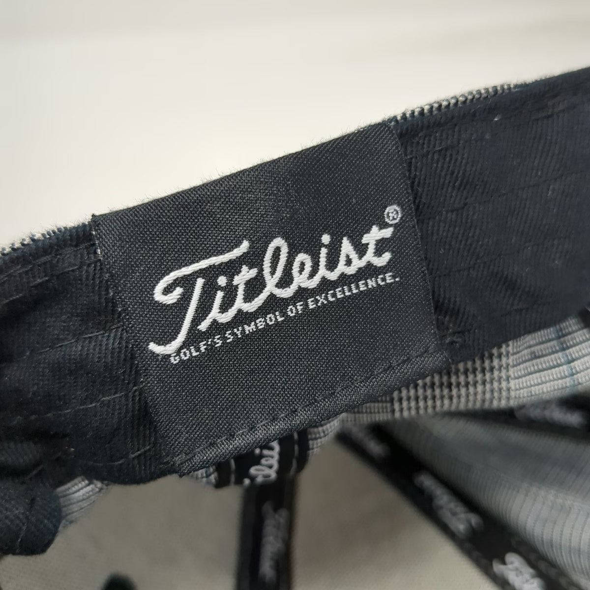Titleist Baseball Cap Gray One Size Glen Plaid Cotton Adjustable Slideback Hat