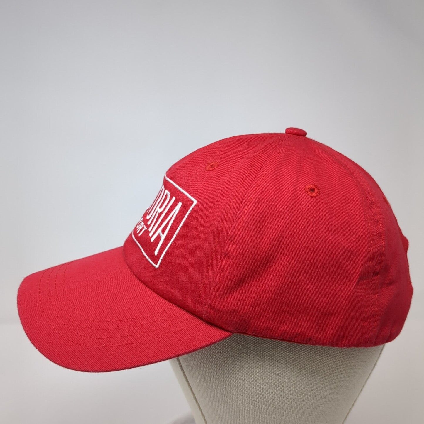Victoria Sport Slideback Hat Red One Size Embroidered Solid 6 Panel