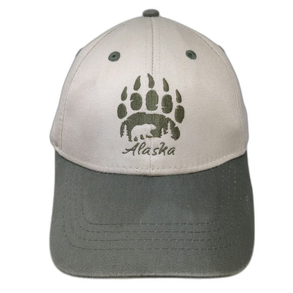 ACE USA Alaska Bear Paw Baseball Cap Hat Beige Green One Size Strapback Souvenir