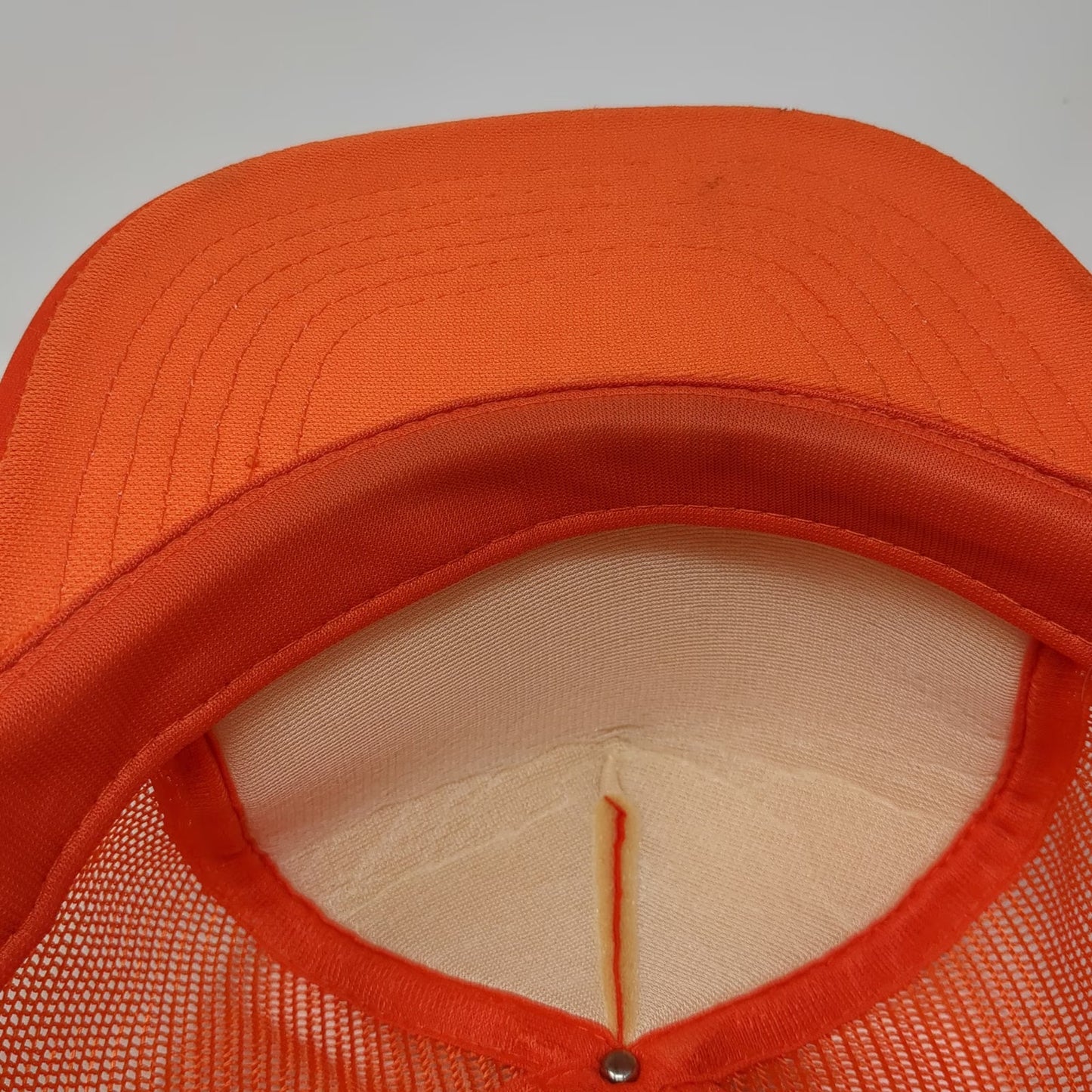 Aetna Pension Team Trucker Hat Orange L Mesh Back Snapback Polyester Cap
