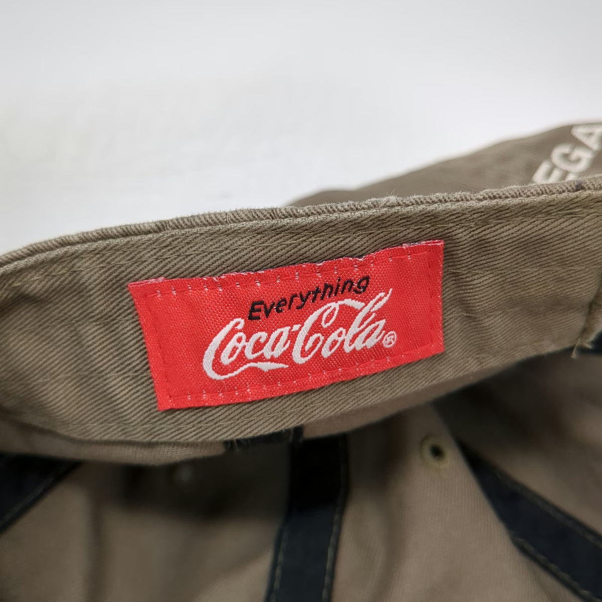 Coca-Cola Baseball Cap Brown White One Size Las Vegas Embroidered Hat Slideback