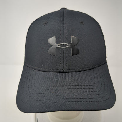 Under Armour Logo Fitted Hat Black Medium/Large Stretch Vent Holes