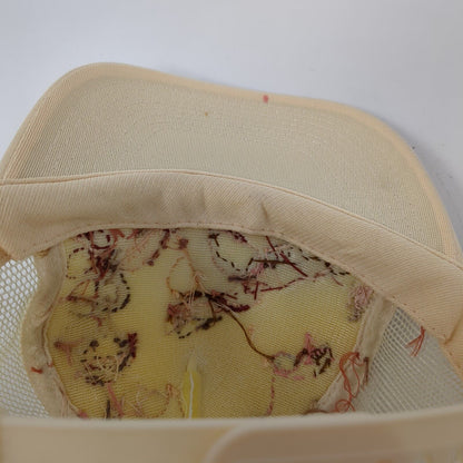 Unbranded Snapback Trucker Hat Tan OSFA Adjustable Stitch Paisley Mesh Back