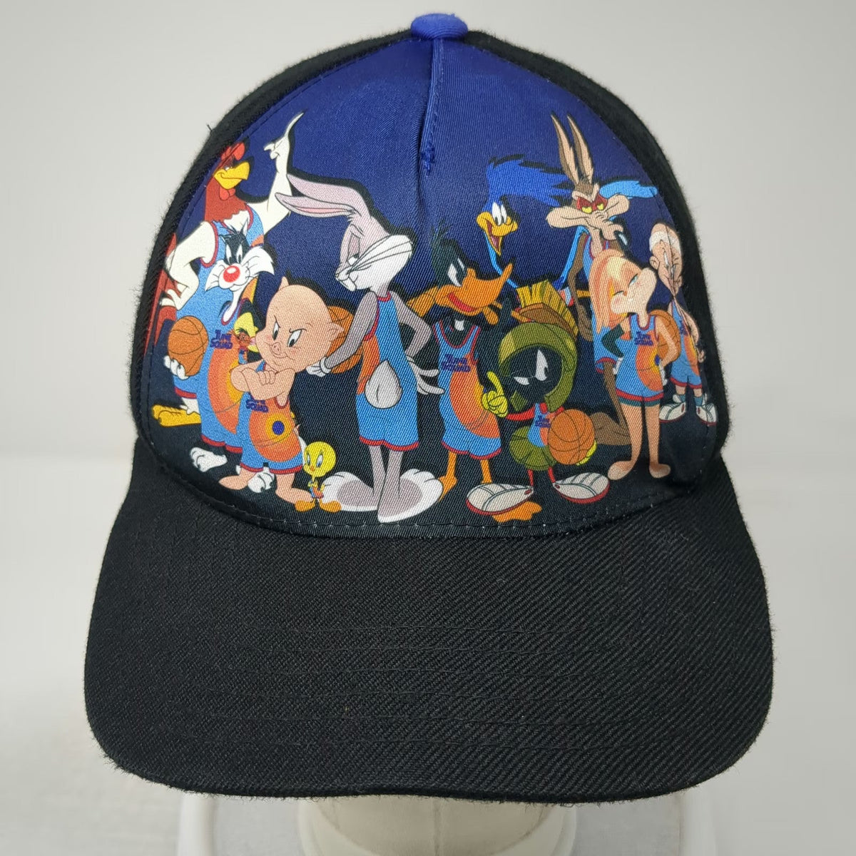 Space Jam Snapback Black One Size Tune Squad Graphic Embroidered Logo Movie Hat