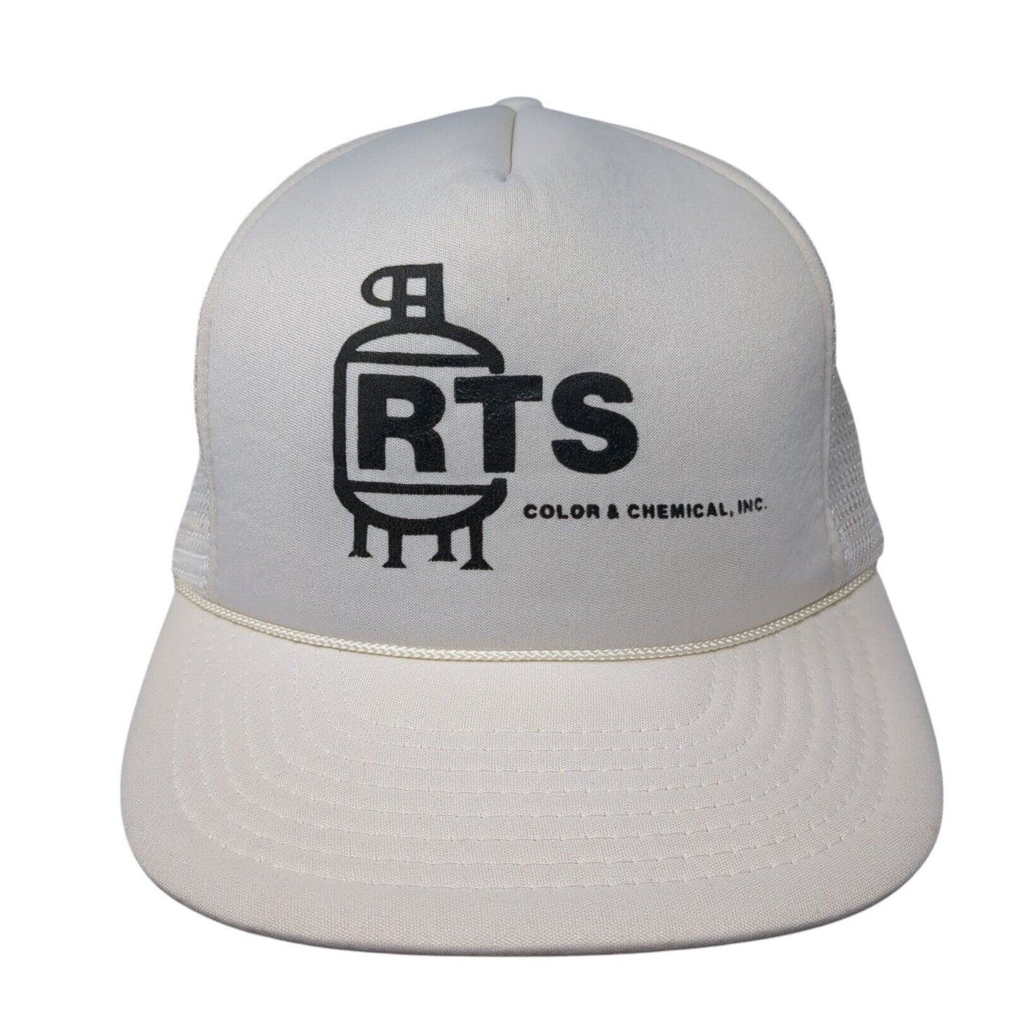 RTS Color & Chemical Inc Snapback Rope Trucker Hat White Cream One Size