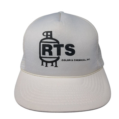 RTS Color & Chemical Inc Snapback Rope Trucker Hat White Cream One Size