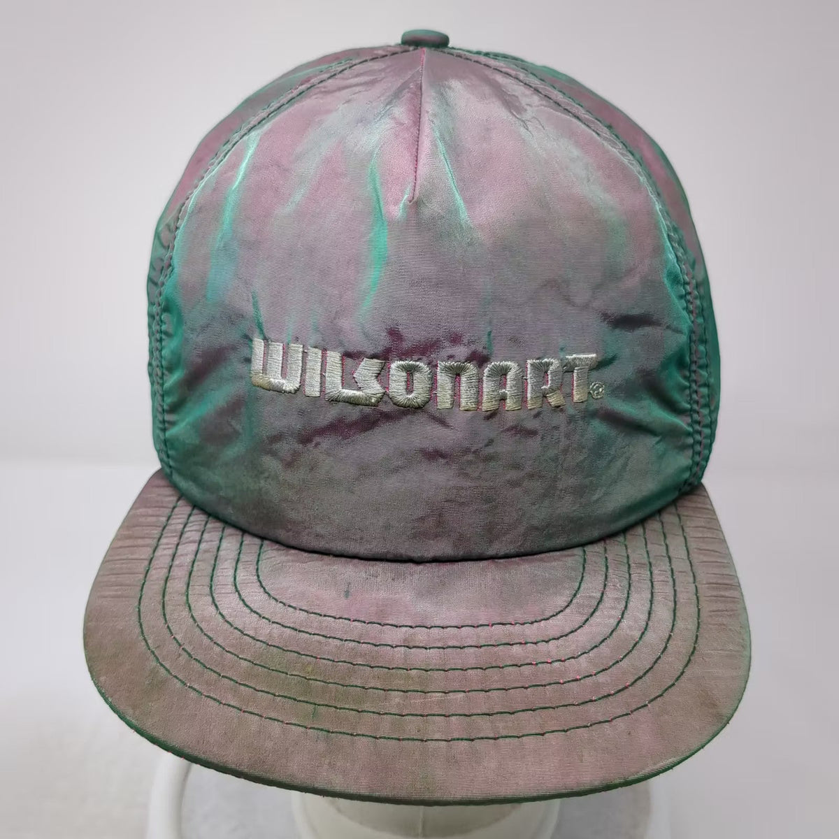 Wilsonart Iridescent Green Purple 5 Panel Snapback Hat OS Vintage Embroidered OS
