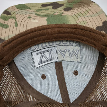 VI AM Outdoors Trucker Hat Green Snapback One Size Bozeman Montana American Flag