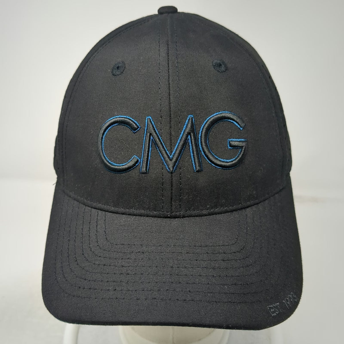 CMG Financial Mortgage Trucker Hat Black OSFM Perforated Snapback Blue Underbrim