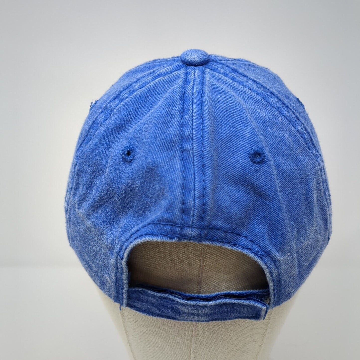 SAC Strapback Hat Blue One Size Adjustable Embroidered Solid Hit Wear