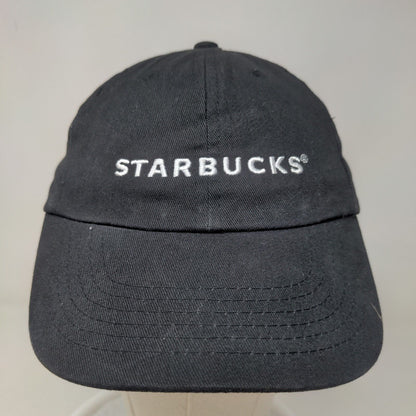 Starbucks Men's Strapback Hat Black Embroidered Starbucks Employee Barista Logo