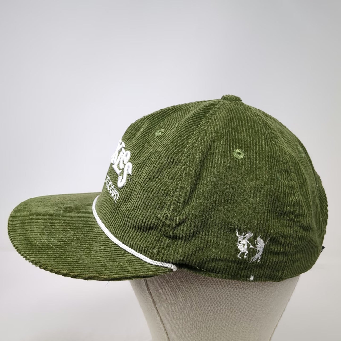 Official League 5 Panel Green OS Corduroy Rope Wickles Pickles Slideback hat