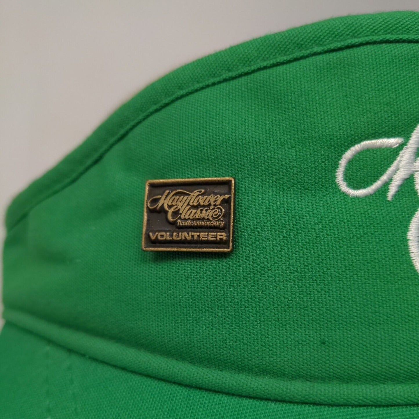 Mayflower Classic Men's Slideback Sun Visor Hat Cap Green Embroidered Logo