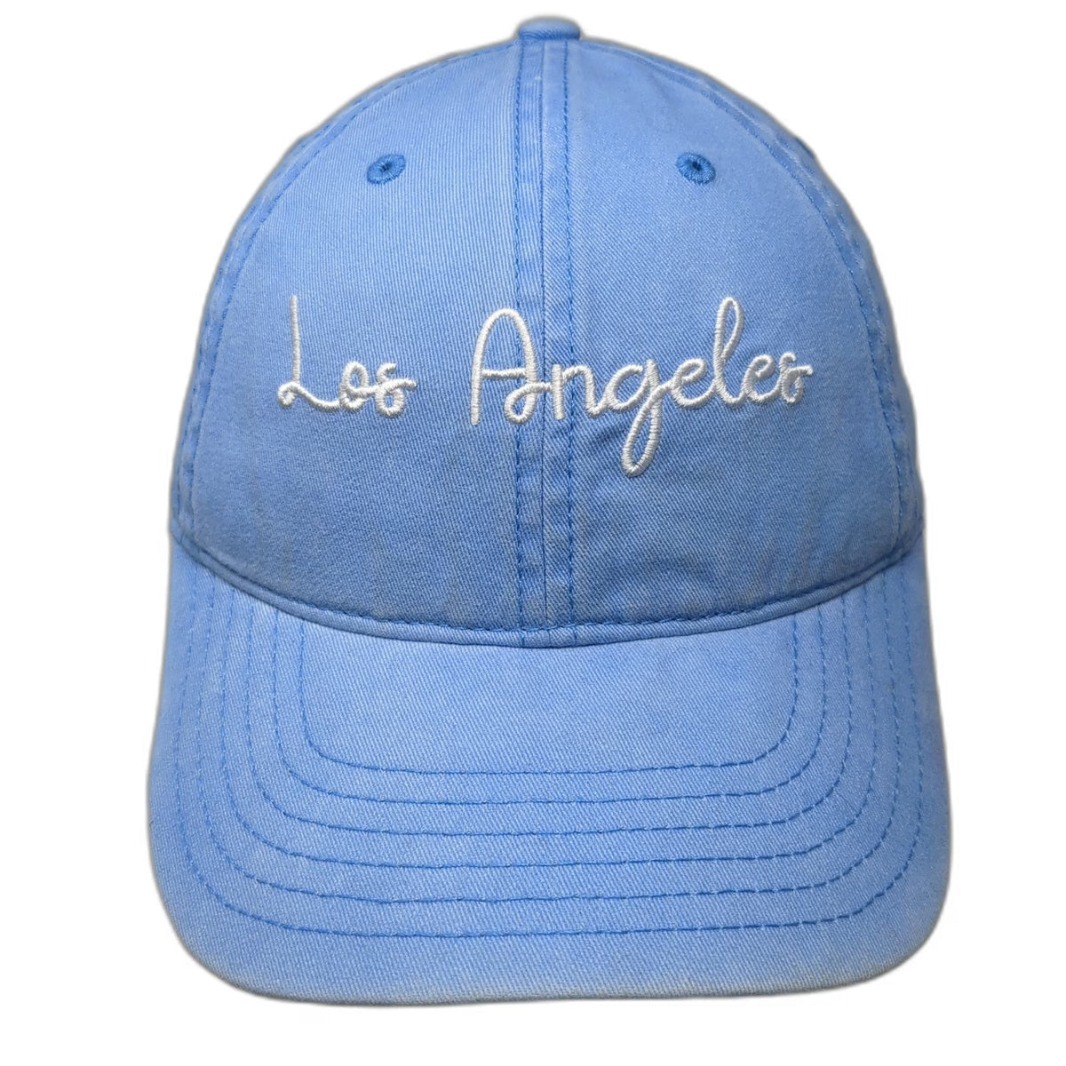 Mighty Fine Baseball Cap Blue One Size Los Angeles Cursive Cotton Slideback Hat