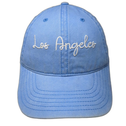 Mighty Fine Baseball Cap Blue One Size Los Angeles Cursive Cotton Slideback Hat
