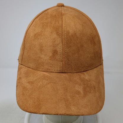 Baseball Cap Brown One Size Suede Strapback Solid Plain Blank Curved Brim Hat