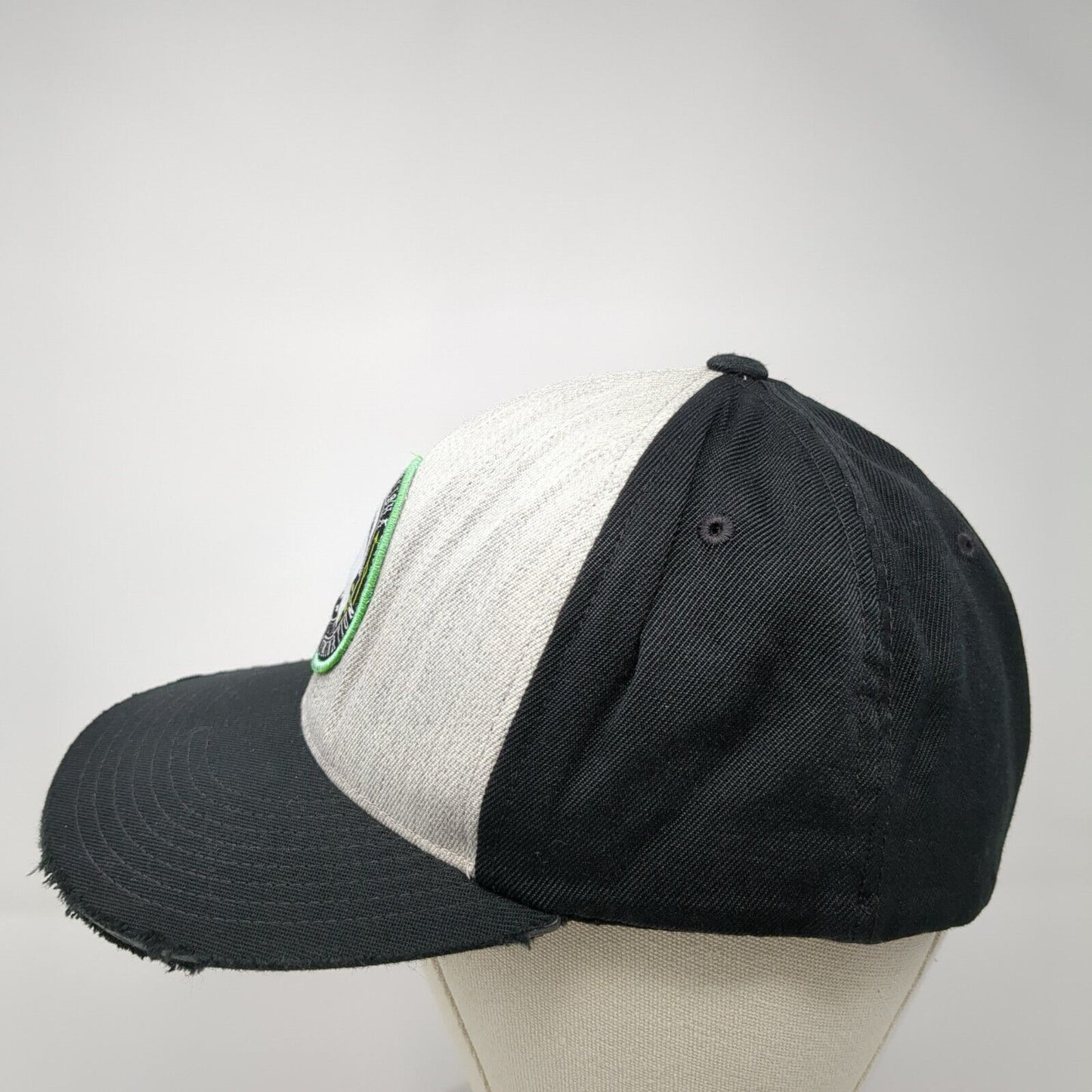 Metal Mulisha World Wide Domination Fitted Hat Black L/XL Distressed Flexfit
