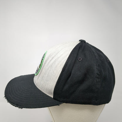 Metal Mulisha World Wide Domination Fitted Hat Black L/XL Distressed Flexfit