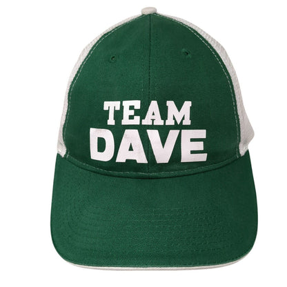 Team Dave Strapback Trucker Hat Green One Size Mesh Back Colorblock