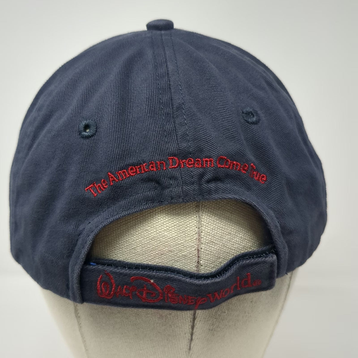 Walt Disney World Mickey Mouse American Flag Blue Baseball Cap OSFM Strapback