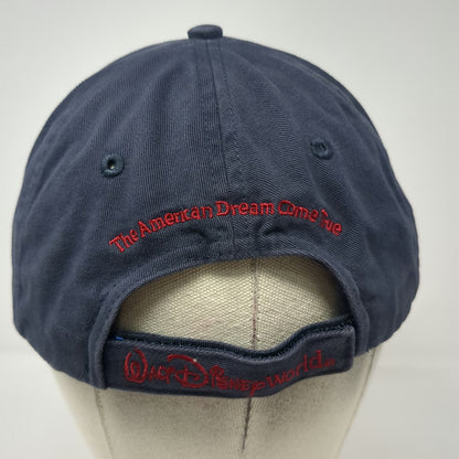 Walt Disney World Mickey Mouse American Flag Blue Baseball Cap OSFM Strapback