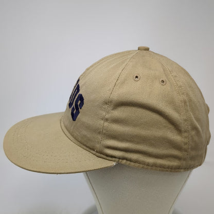 Foxxi ADIOS Baseball Cap Brown Blue OS Leather Strapback Embroidery Hat Made USA