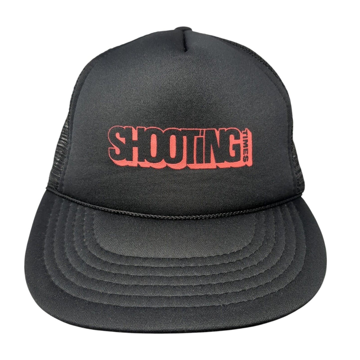 Shooting Times Snapback Rope Trucker Hat Black One Size Mesh Back KC