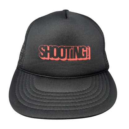 Shooting Times Snapback Rope Trucker Hat Black One Size Mesh Back KC
