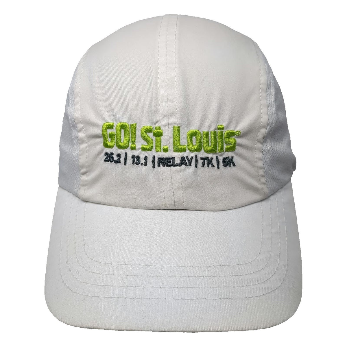 Ahead GO! St. Louis Running Marathon Mesh White Blue One Size Baseball Cap Hat